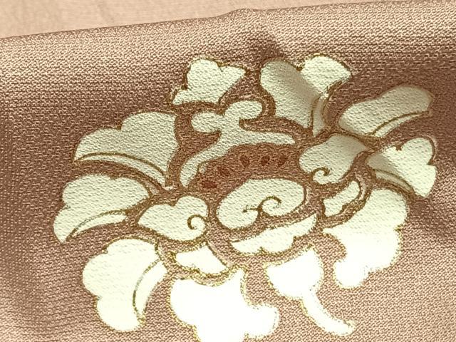 平和屋着物▽上質な小紋 単衣 舞花文 金彩 正絹 逸品 AABC3763fy