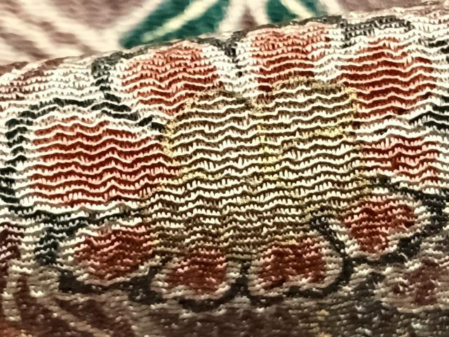 平和屋着物▽上質な小紋 単衣 地紙花文 鬼しぼ縮緬 正絹 逸品 未使用 AABC3764fy