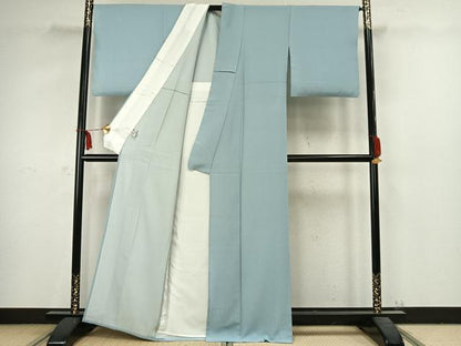 平和屋着物▽上質な小紋　単衣　角通し　正絹　逸品　AABC3769fy