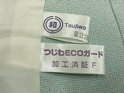 平和屋着物▽上質な小紋　単衣　角通し　正絹　逸品　AABC3769fy