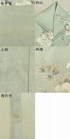 平和屋着物▽上質な小紋 単衣 草花文 正絹 逸品 AABC3772fy