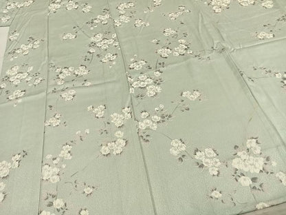 平和屋着物▽上質な小紋 単衣 草花文 正絹 逸品 AABC3772fy