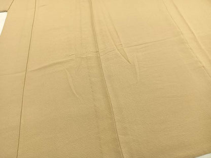 平和屋着物▽上質な色無地 単衣 枯色 正絹 逸品 AABC3774fy