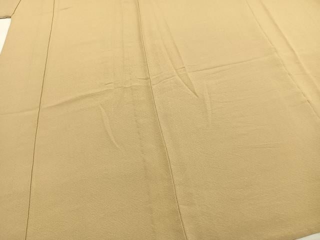 平和屋着物▽上質な色無地 単衣 枯色 正絹 逸品 AABC3774fy