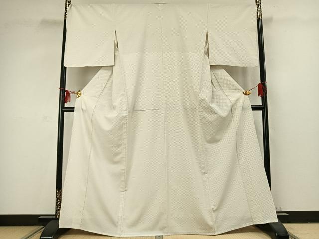 平和屋着物▽本塩沢 単衣 蚊絣 正絹 逸品 AABC3775fy