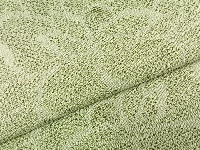 平和屋着物▽上質な紬 単衣 草花文 正絹 逸品 AABC3776fy