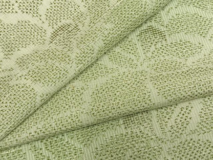 平和屋着物▽上質な紬 単衣 草花文 正絹 逸品 AABC3776fy