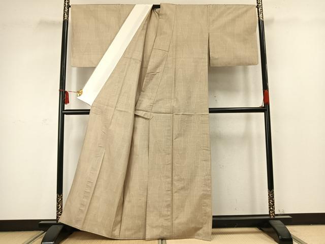 平和屋着物▽本場大島紬 単衣 160亀甲 幾何学文様 正絹 逸品 AABC3777fy