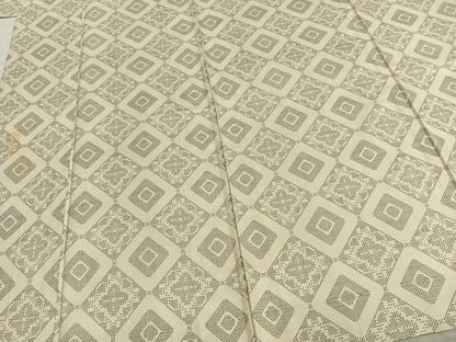 平和屋着物▽本場大島紬 白大島 単衣 菱文 正絹 逸品 AABC3778fy