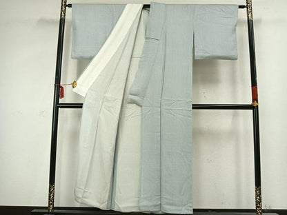 平和屋着物▽江戸小紋 単衣 竹縞 正絹 逸品 AABC3793fy