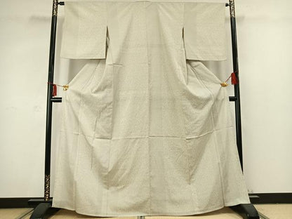平和屋着物▽本塩沢 単衣 110亀甲 幾何学文様 正絹 逸品 AABC3796fy