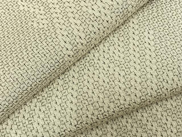 平和屋着物▽本塩沢 単衣 110亀甲 幾何学文様 正絹 逸品 AABC3796fy