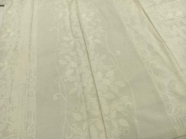 平和屋着物▽本塩沢 単衣 蔦の葉文 正絹 逸品 AABC3797fy
