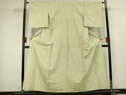 平和屋着物▽上質な紬 単衣 間道 正絹 逸品 AABC3798fy