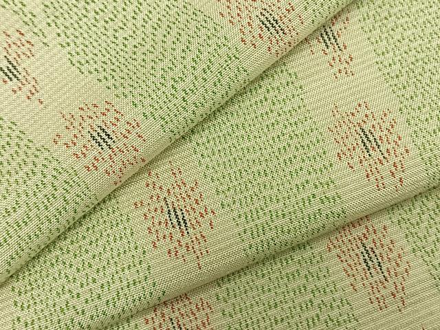 平和屋着物▽上質な紬 単衣 間道 正絹 逸品 AABC3798fy