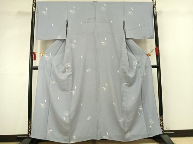 平和屋着物▽上質な小紋 単衣 兎 正絹 逸品 AABC3803fy