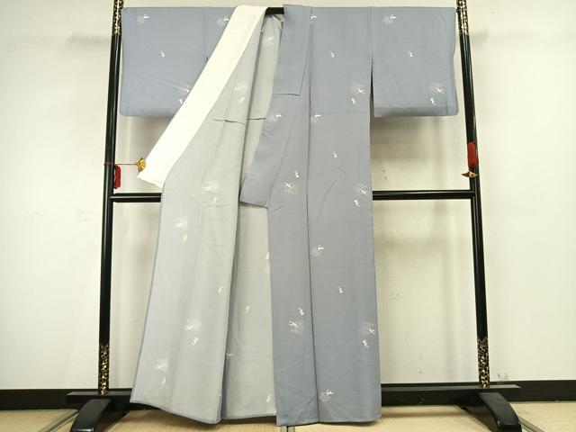 平和屋着物▽上質な小紋 単衣 兎 正絹 逸品 AABC3803fy