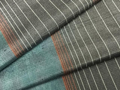 平和屋着物▽上質な紬 単衣 間道 正絹 逸品 未使用 AABC3804fy