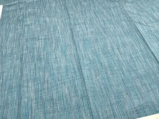 平和屋着物▽上質な紬　単衣　縞　正絹　逸品　未使用　AABC3805fy