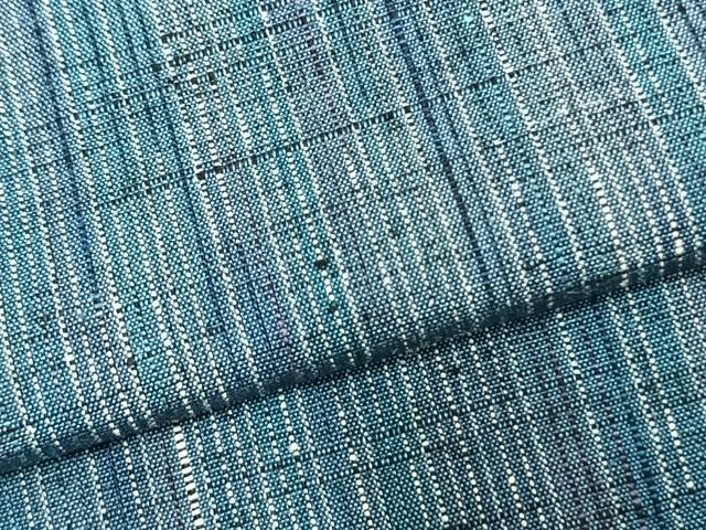 平和屋着物▽上質な紬　単衣　縞　正絹　逸品　未使用　AABC3805fy