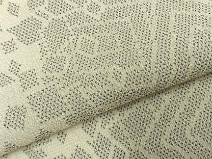 平和屋着物▽本塩沢 単衣 幾何学文様 正絹 逸品 AABC3813fy