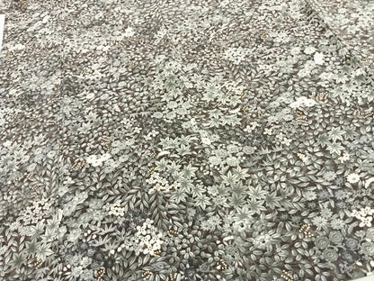 平和屋着物▽上質な小紋 単衣 草花文 金彩 正絹 逸品 AABC3816fy