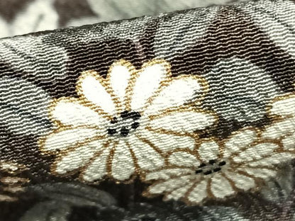 平和屋着物▽上質な小紋 単衣 草花文 金彩 正絹 逸品 AABC3816fy