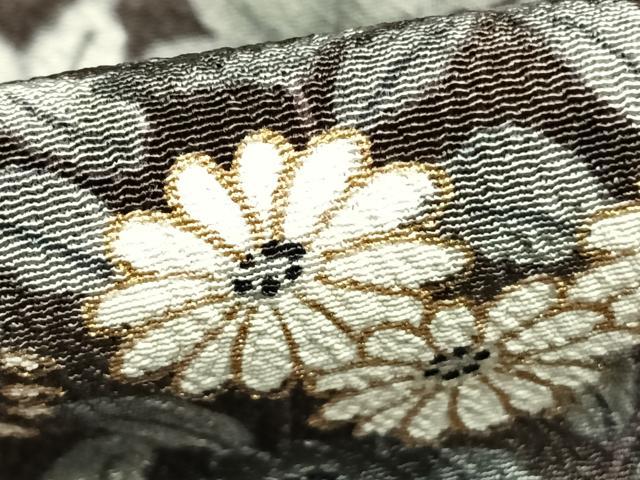 平和屋着物▽上質な小紋 単衣 草花文 金彩 正絹 逸品 AABC3816fy