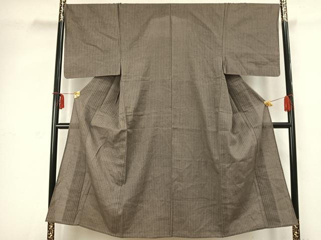 平和屋着物▽男性 紬 単衣 縞 正絹 逸品 AABC3817fy