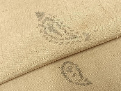 平和屋着物▽上質な紬　単衣　勾玉　正絹　逸品　AABC3818fy