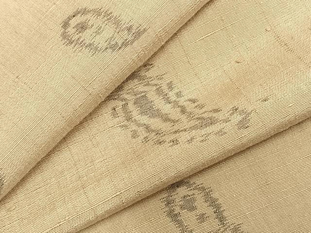 平和屋着物▽上質な紬　単衣　勾玉　正絹　逸品　AABC3818fy