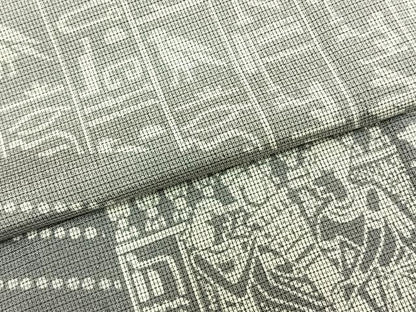 平和屋着物▽訪問着 本塩沢 単衣 壁画文様 正絹 逸品 AABC3820fy