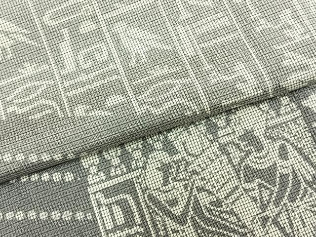 平和屋着物▽訪問着 本塩沢 単衣 壁画文様 正絹 逸品 AABC3820fy