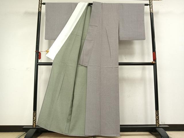 平和屋着物▽上質な小紋 単衣 竹 正絹 逸品 AABC3821fy