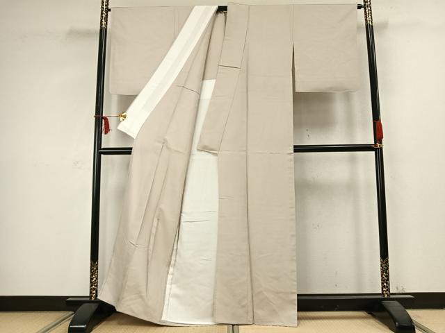 平和屋着物▽江戸小紋 単衣 紬地 角通し 正絹 逸品 AABC3822fy