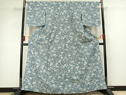 平和屋着物▽小紋 単衣 辻が花 洗える着物 未使用 AABC3827fy