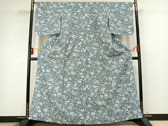 平和屋着物▽小紋 単衣 辻が花 洗える着物 未使用 AABC3827fy