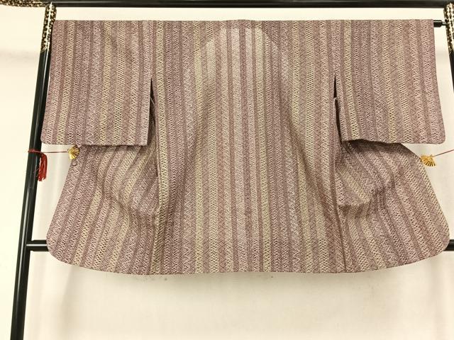 平和屋着物▽道行コート スリーシーズン 春夏秋 塵除け 間道 反端付き 正絹 逸品 AABC3828fy