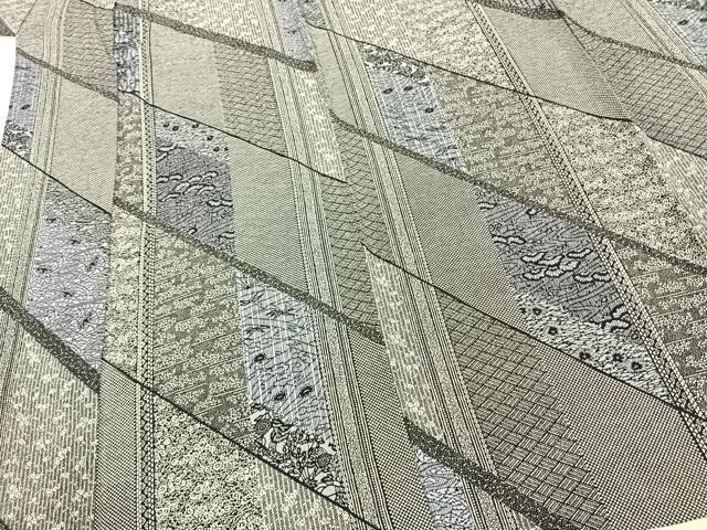 平和屋着物▽上質な小紋 単衣 切嵌文 正絹 逸品 未使用 AABC3829fy