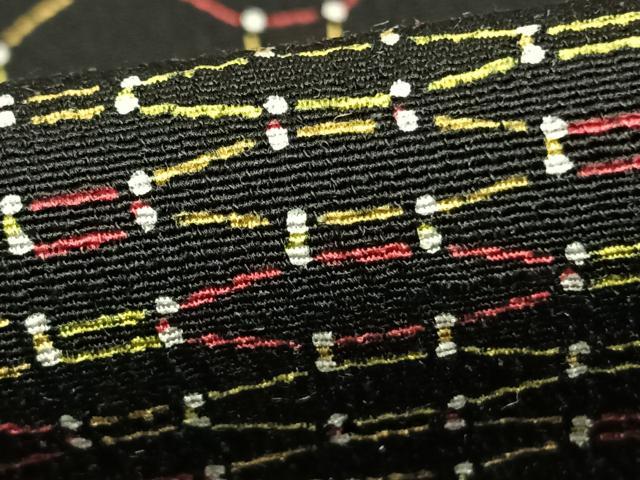 平和屋着物▽上質な小紋 単衣 幾何学文様 黒地 正絹 逸品 AABC3831fy