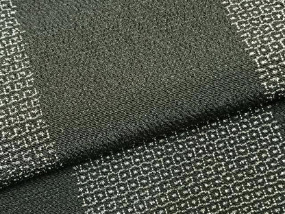 平和屋着物▽塩沢亀甲絣 単衣 110亀甲 市松文様 証紙付き 正絹 逸品 AABC3835fy