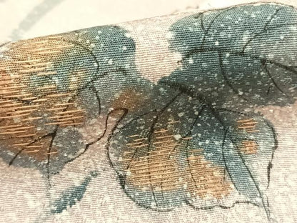 平和屋着物▽訪問着　単衣　手描き　草葉文　暈し染め　正絹　逸品　AABC3840fy