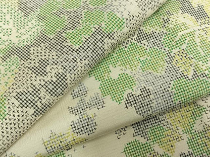 平和屋着物▽本場大島紬　白大島　単衣　風景文　正絹　逸品　未使用　AABC3842fy