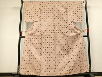 平和屋着物▽上質な紬 単衣 間道 正絹 逸品 AABC3844fy
