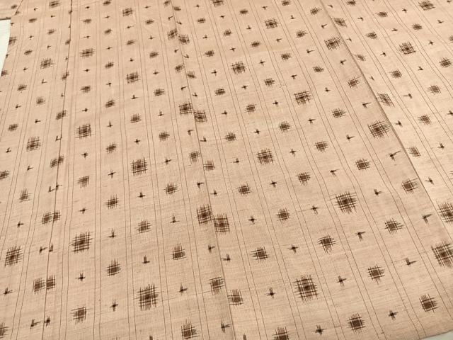 平和屋着物▽上質な紬 単衣 間道 正絹 逸品 AABC3844fy
