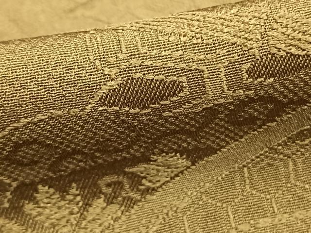 平和屋着物▽上質な色無地 単衣 吉祥地紋 国防色 正絹 逸品 AABC3848fy