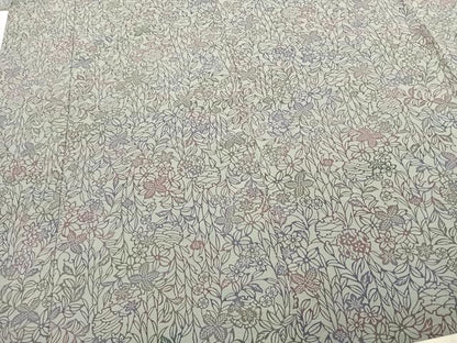 平和屋着物▽小紋　単衣　型染め　雪輪草花文　洗える着物　AABC3855fy