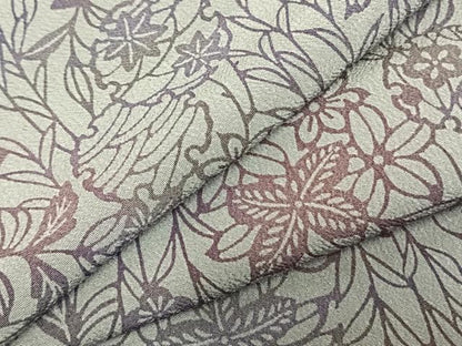 平和屋着物▽小紋　単衣　型染め　雪輪草花文　洗える着物　AABC3855fy