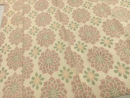 平和屋着物▽本塩沢 単衣 吉祥花文 正絹 逸品 AABC3859fy