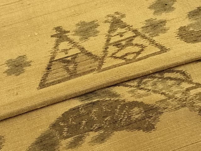 平和屋着物▽上質な紬 単衣 トンボ 蜻蛉 勝虫 蝶 燕 鯉 正絹 逸品 AABC3860fy